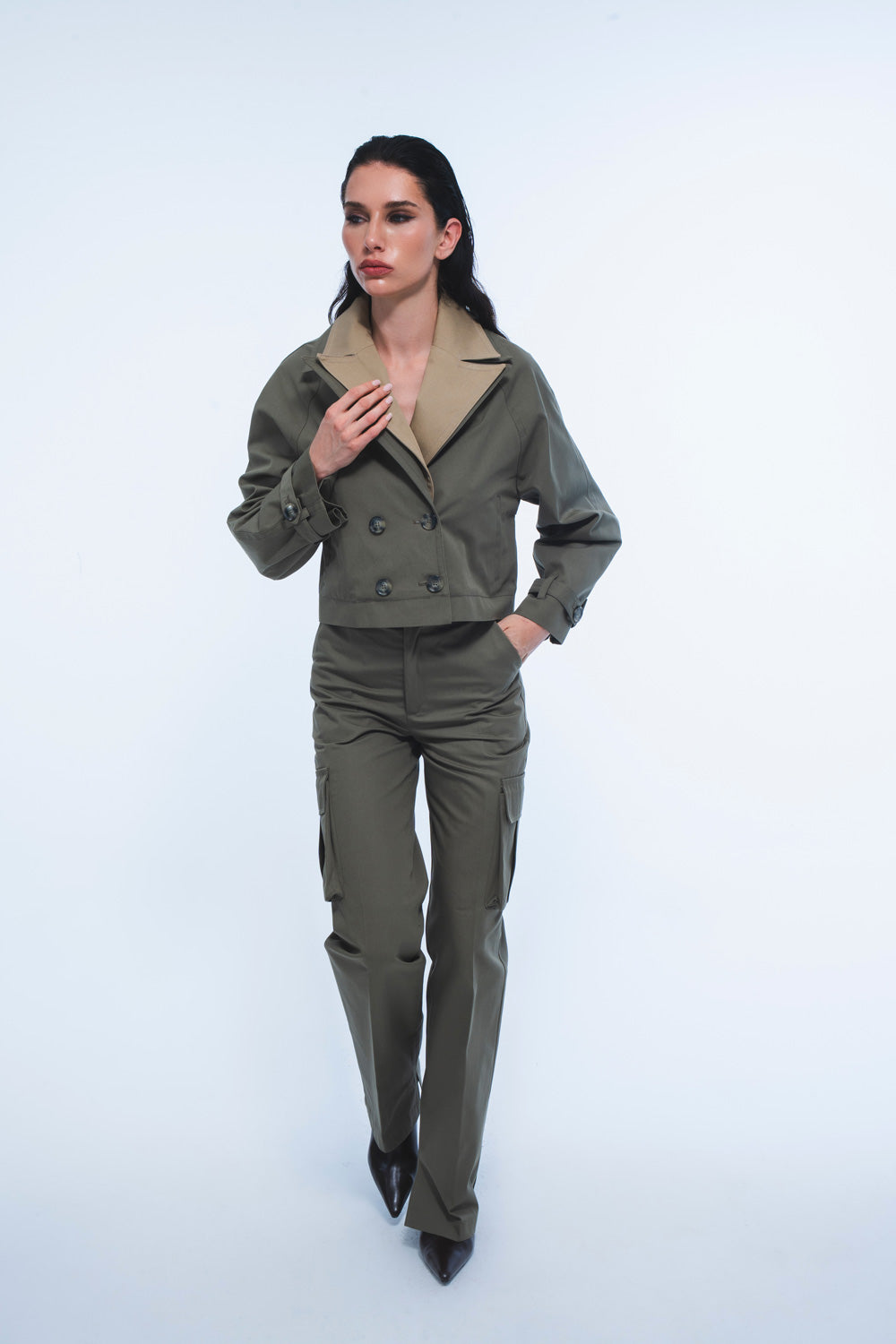 Gaia Olive Trench Coat image 1