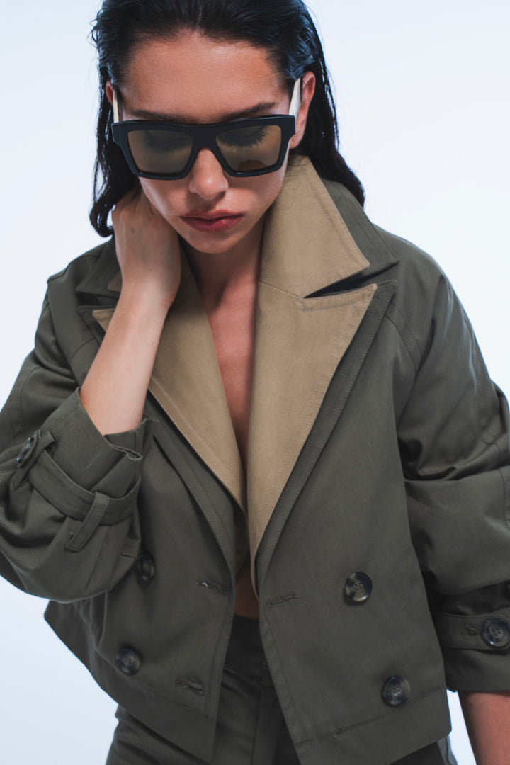 Gaia Olive Trench Coat image 2